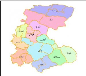شیپ فایل تقسیمات استان مرکزی